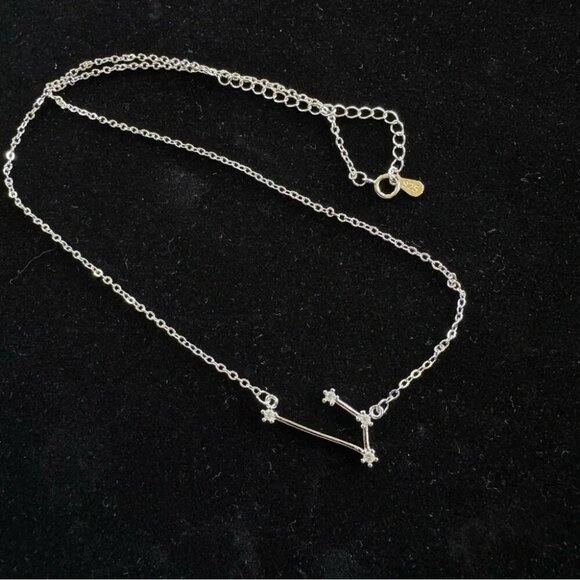 Zodiac Aries 925 Silver Necklace with CZ Accent Stones - Picture 2 of 6